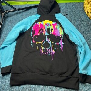 Howl-O-Scream Hoodie Busch Garden Halloween Men's Size Medium Skull Paint Drip
